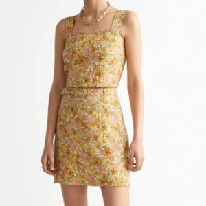 & Other Stories Yellow Floral Linen Mini Skirt & Top size 4